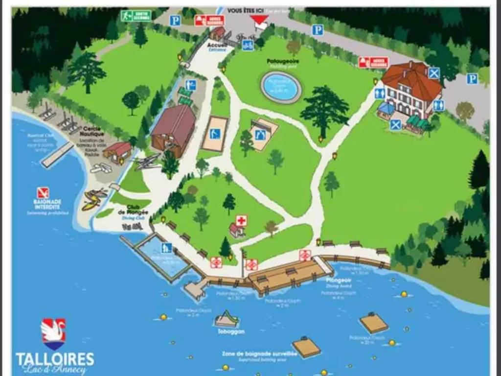 Map to the beach, a 7-minute walk – Le Duplex de Talloires