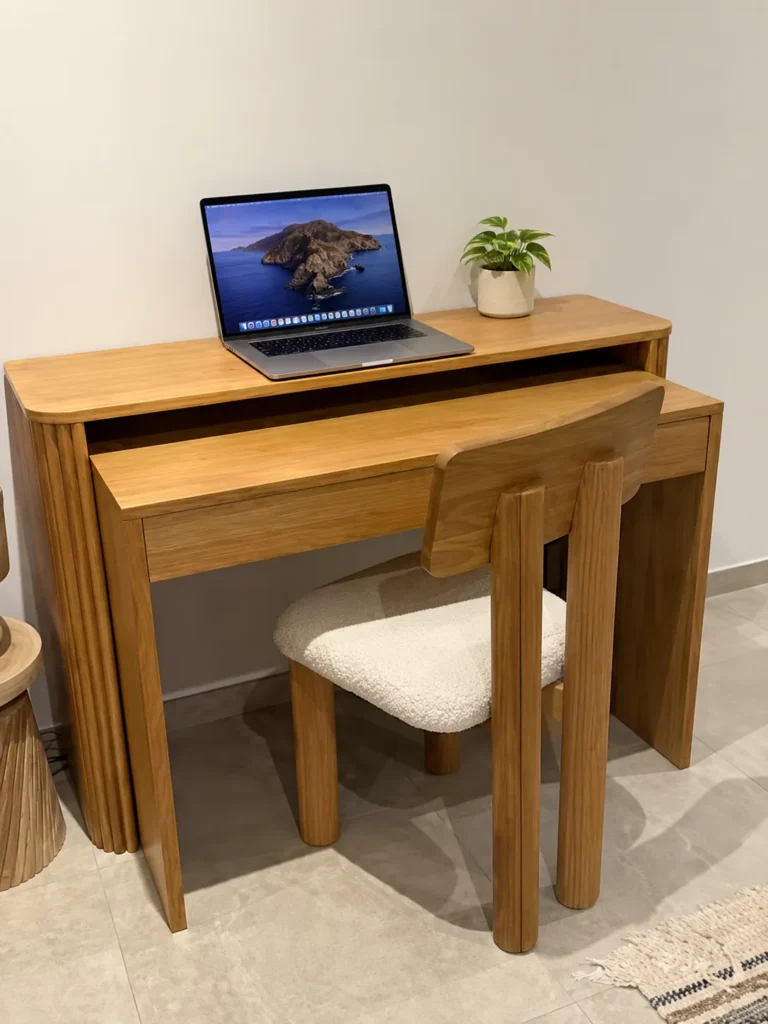 Remote-work desk in the bedroom – L’Annexe du Domaine de la Subérine