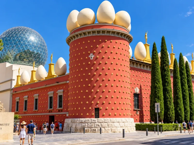 Le Théâtre-Musée Dalí de Figueres et sa façade rouge ornée d’œufs (visuel d’ambiance)