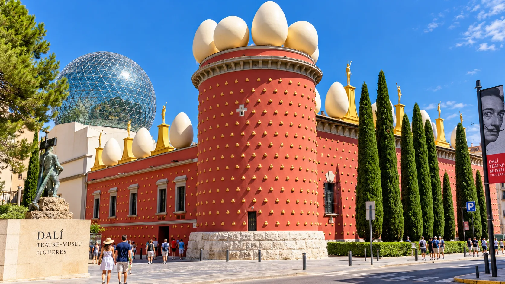 Le Théâtre-Musée Dalí de Figueres et sa façade rouge ornée d’œufs (visuel d’ambiance)